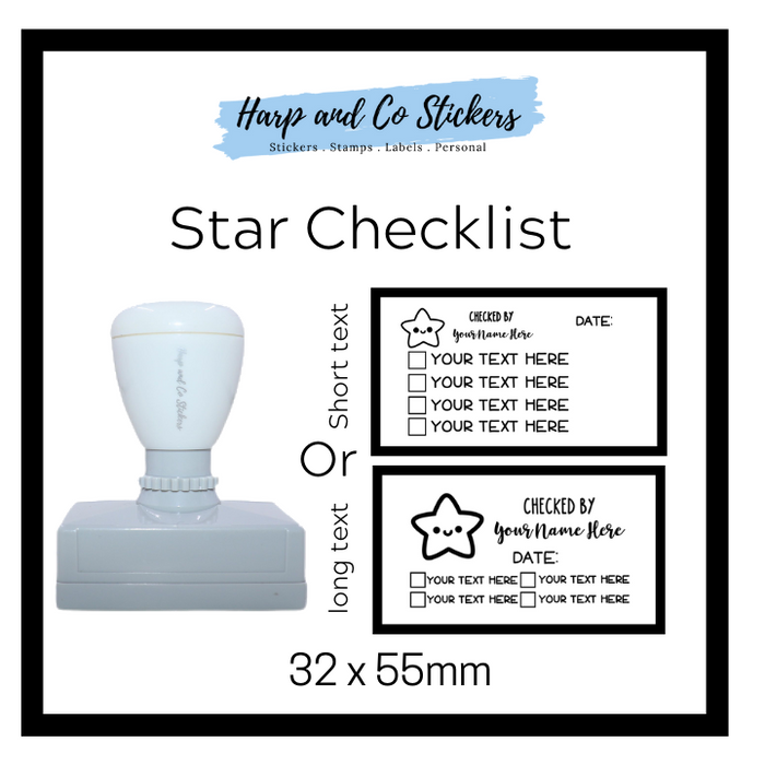 Editable Star - Personalised Checklist