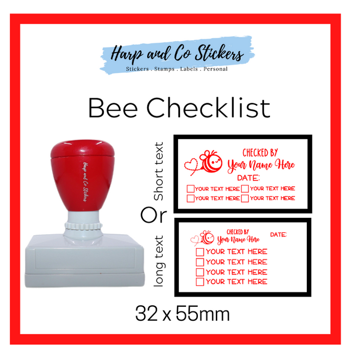 Editable Bee - Personalised Checklist self inking stamp