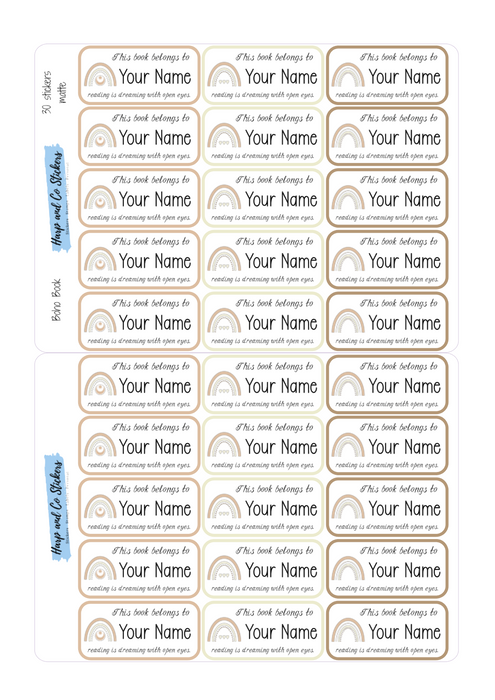 Boho Book Labels