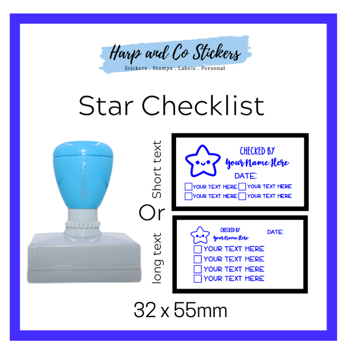 Editable Star - Personalised Checklist