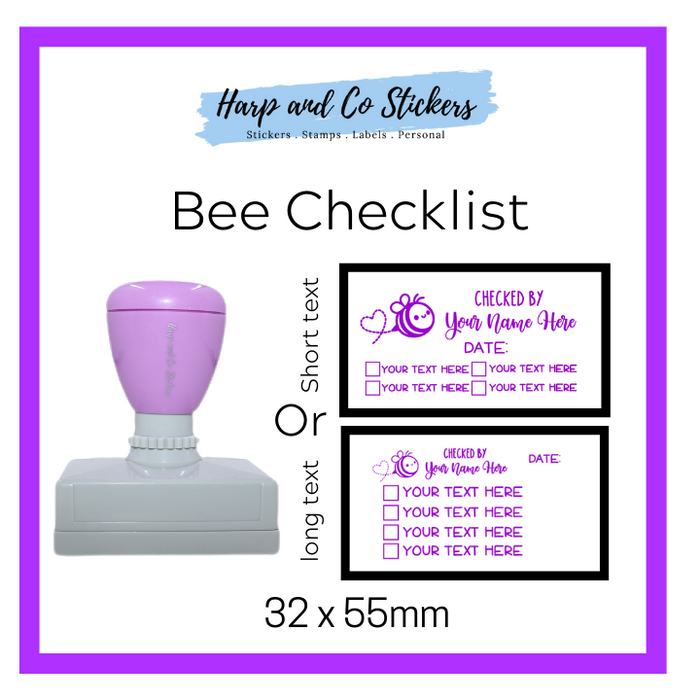 Editable Bee - Personalised Checklist self inking stamp