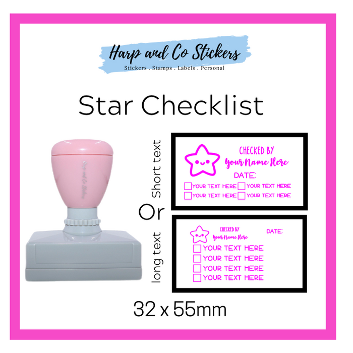 Editable Star - Personalised Checklist