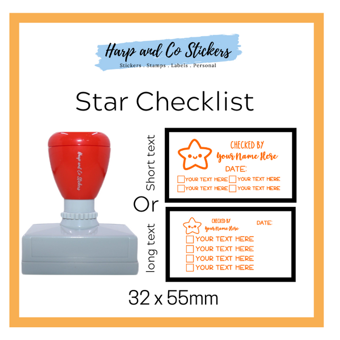 Editable Star - Personalised Checklist